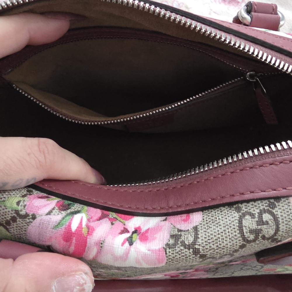 Gucci Floral Canvas Women's Bag - Pink and Brown - Picture 6 of 9